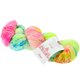 MEILENWEIT 100g Merino Hand-dyed - von Lana Grossa | 301-Rohweiß/Neongelb/Dunkelpetrol/Rot/Himbeer