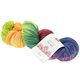 MEILENWEIT 100g Merino Hand-dyed - von Lana Grossa | 409-Gelbgrün/Dunkelgrün/Rost/Orange/Limette/Grauviolett/Antikviolett/Graugrün