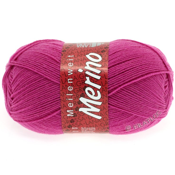 Lana Grossa MEILENWEIT 100g Merino Uni | 2002-Dunkles Rosa
