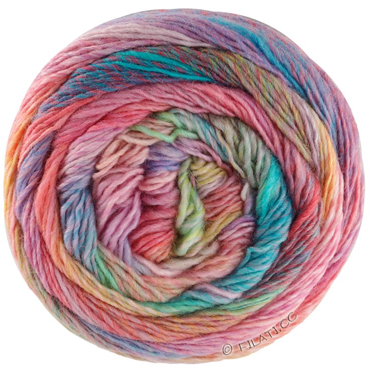 MEILENWEIT 100g Rainbow - von Lana Grossa | 6401-Türkis/Jade/Gelb/Flieder/Orange/Rot/Pink/Lila/Rosé/Petrol/Kiwi