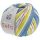 MEILENWEIT 100g Seta Adriana - von Lana Grossa | 3248-Rohweiß/Jeans/Taubenblau/Hellblau/Gelb/Pflaume