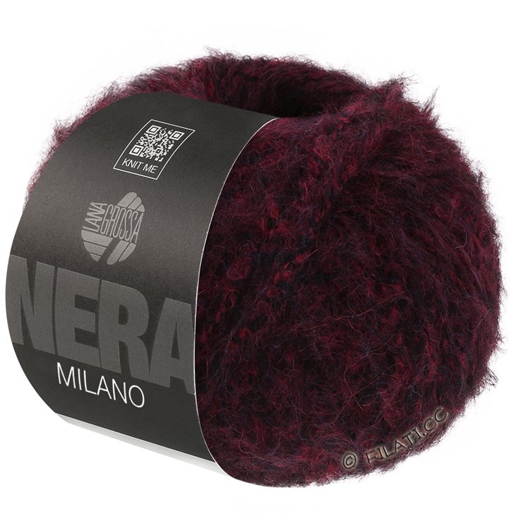 Lana Grossa MILANO (Nera) | 12-Dunkelrot/Schwarz meliert