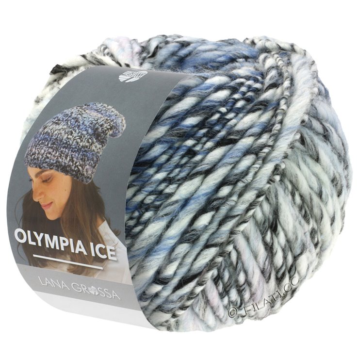OLYMPIA Ice - von Lana Grossa | 321-Schwarz/Weiß/Pastellblau/Pastellrosa/Hellblau