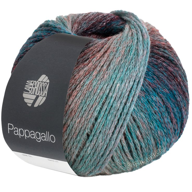 PAPPAGALLO - von Lana Grossa | 13-Graurot/Dunkelpetrol/Hellpetrol/Mintgrau/Burgund