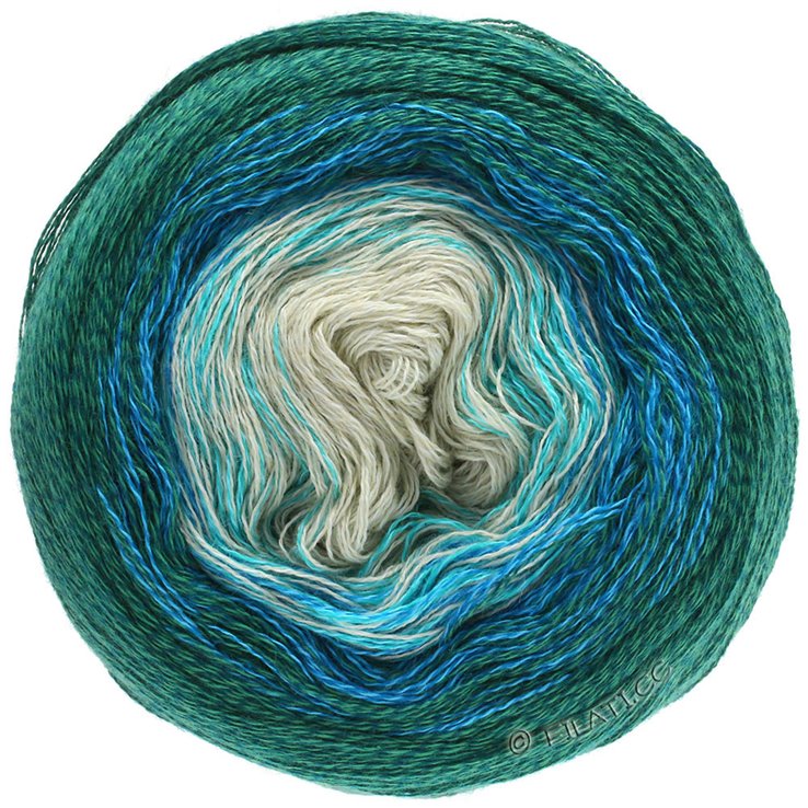 SHADES OF MERINO COTTON - von Lana Grossa | 401-Ecru/Türkis/Enzian/Dunkelpetrol