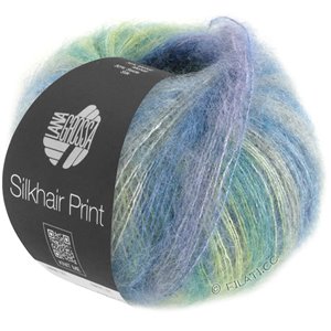 SILKHAIR PRINT - von Lana Grossa | 424-Graugrün/Seegrün/Gelbgrün/Petrol/Rauchgrau/Blau