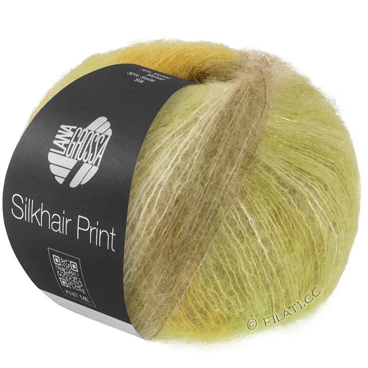SILKHAIR PRINT - von Lana Grossa | 433-Limette/Gelb/Taupe/Hellbeige