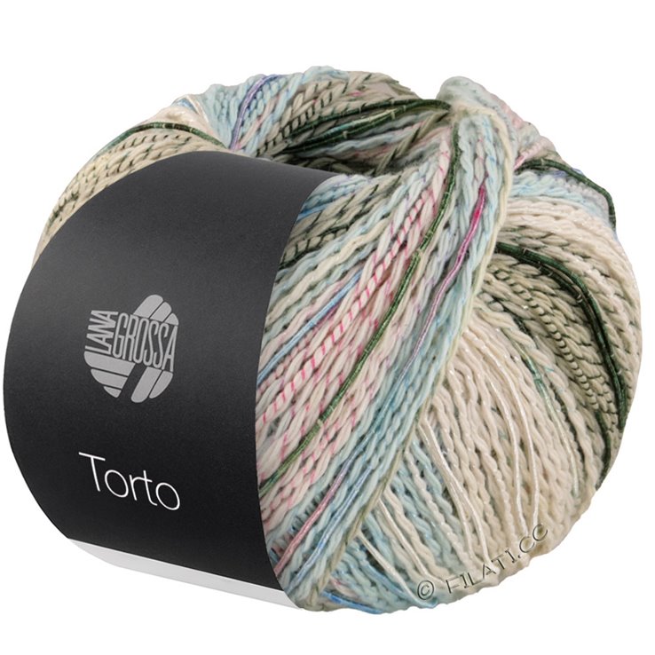 TORTO - von Lana Grossa | 02-Rohweiß/Mint/Rosa/Graugrün/Dunkelgrün/Hellblau