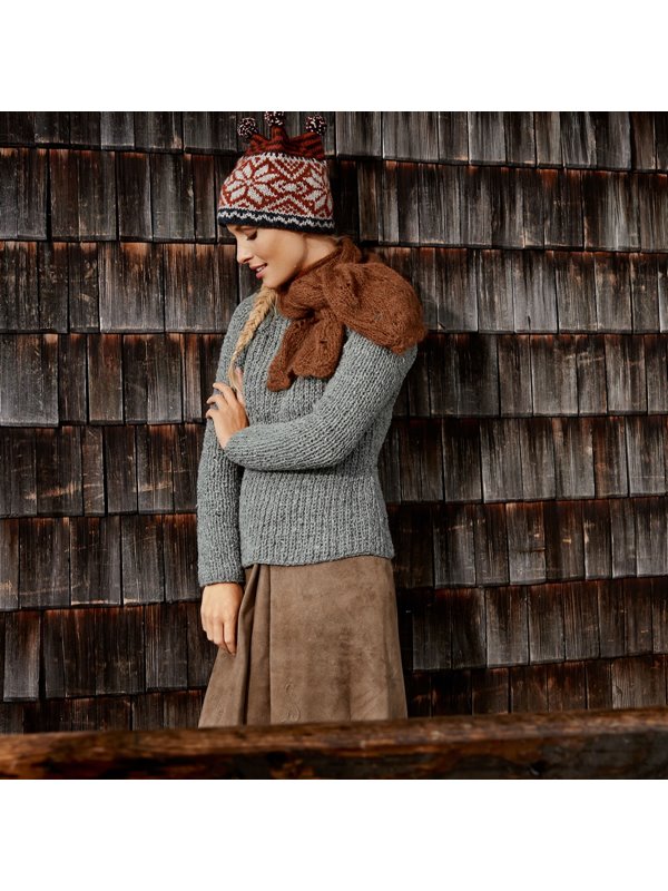 Lana Grossa MÜTZE MIT JACQUARDMUSTER UND STREIFEN AM Alpaca