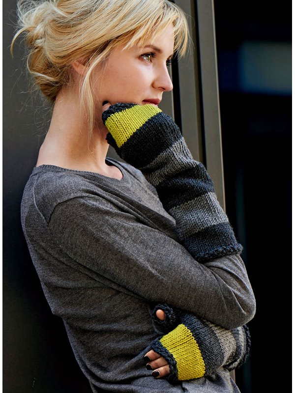 RUSTIKALE FINGERLOSE HANDSCHUHE BINGO Melange (GOTS) von Lana Grossa