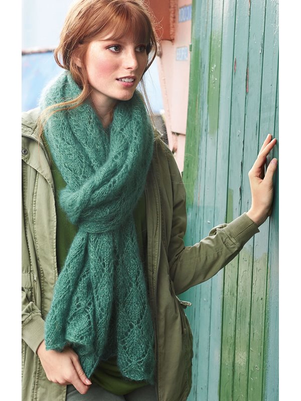 ZARTE LOCHMUSTER-STOLA Silkhair von Lana Grossa