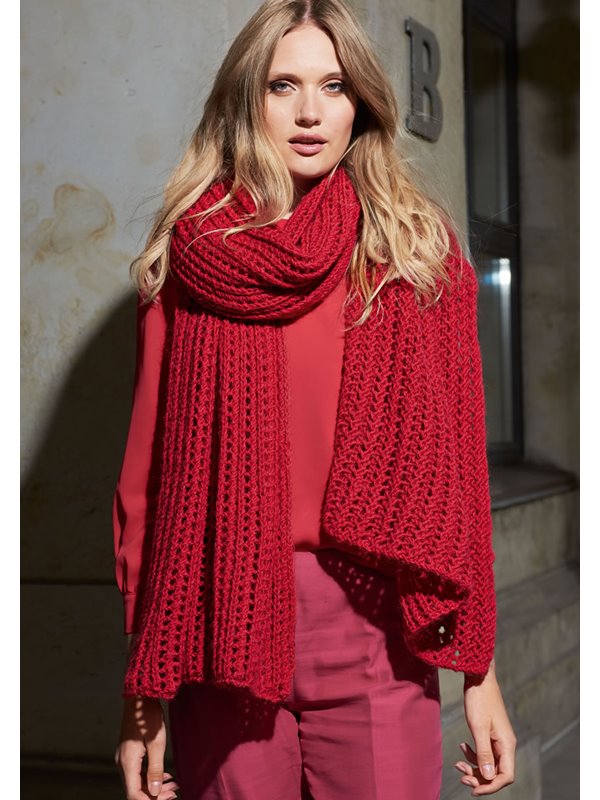 GROSSZÜGIGE STOLA COOL WOOL Big Melange (GOTS)/Silkhair von Lana Grossa