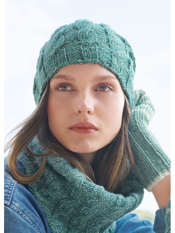 Lana Grossa MÜTZE MIT ZÖPFEN UND GLITZER Cool Wool Cashmere & Brillino