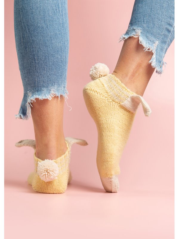 HASENSOCKEN MIT OHREN Meilenweit 100g Seta Uni von Lana Grossa