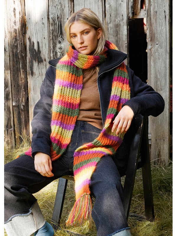 LANGER STREIFENSCHAL Brigitte No. 2 & Brigitte No. 3 von Lana Grossa