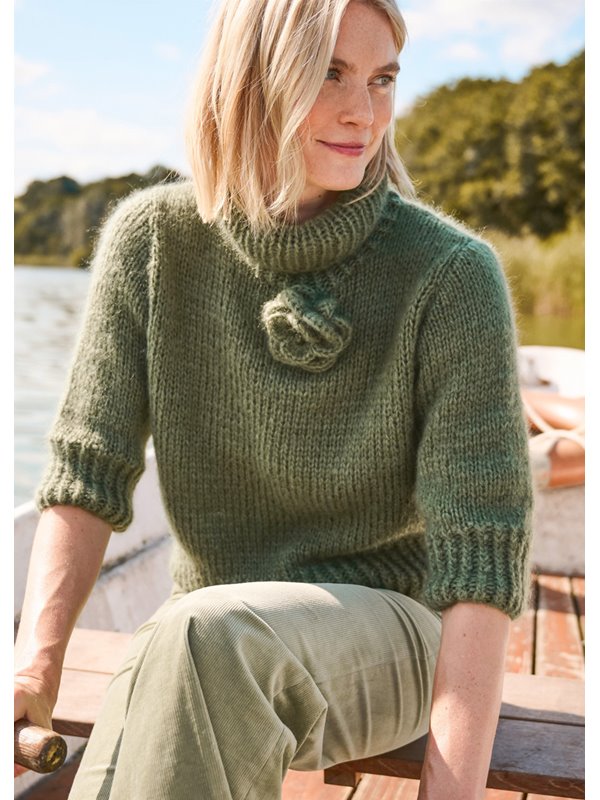 Lana Grossa ROLLI MIT HÄKELBLÜTE Mohair di Gio