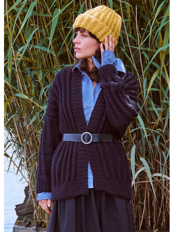 Lana Grossa SCHWARZER CARDIGAN Brigitte No. 5