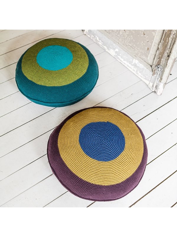 RUNDER POUF Bingo/Bingo Melange von Lana Grossa