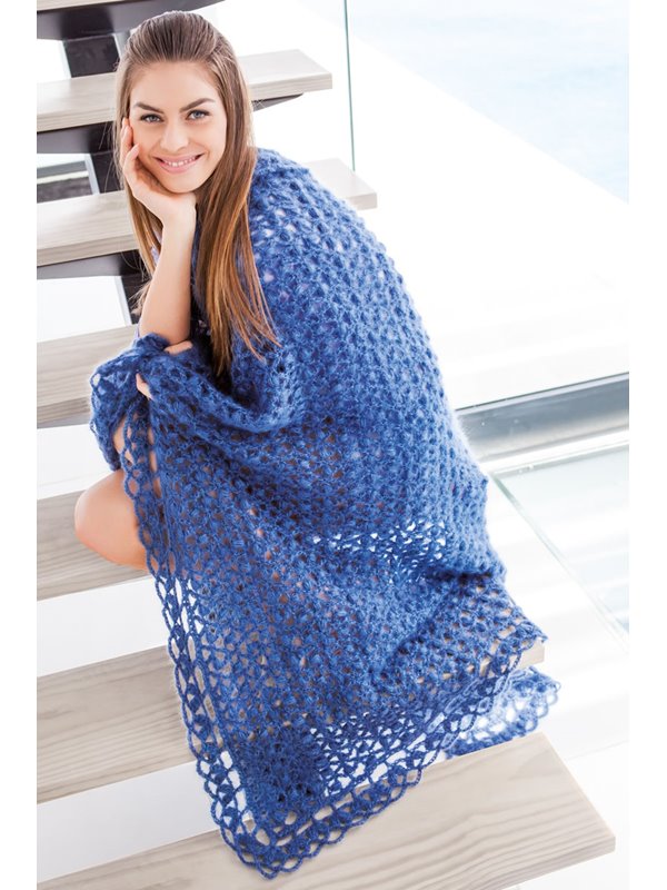 Lana Grossa HÄKELPLAID IM SPITZENMUSTER Silkhair