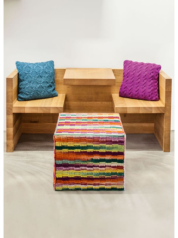 Lana Grossa KISSENHÜLLE IM ZOPFRAUTEN-LOCHMUSTER Alta Moda Cashmere 16