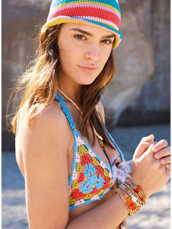 Lana Grossa BIKINI-OBERTEIL AUS DREIECKSMOTIVEN Cotone