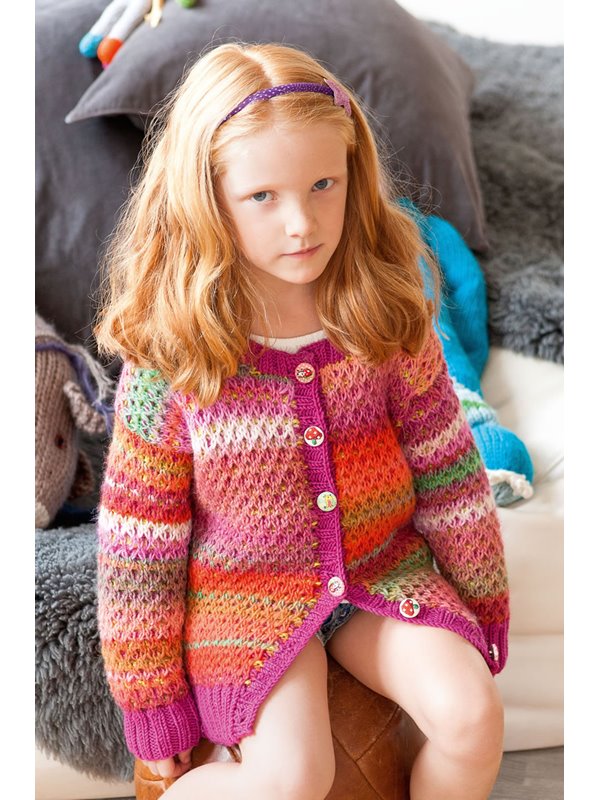 JACKE IM HEBEMASCHENMUSTER Cinque Multi/Cool Wool Big von Lana Grossa