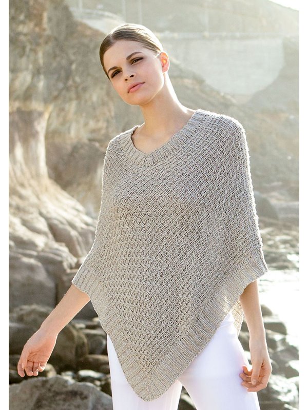 PONCHO IM RIPPENWEBMUSTER Linarte von Lana Grossa