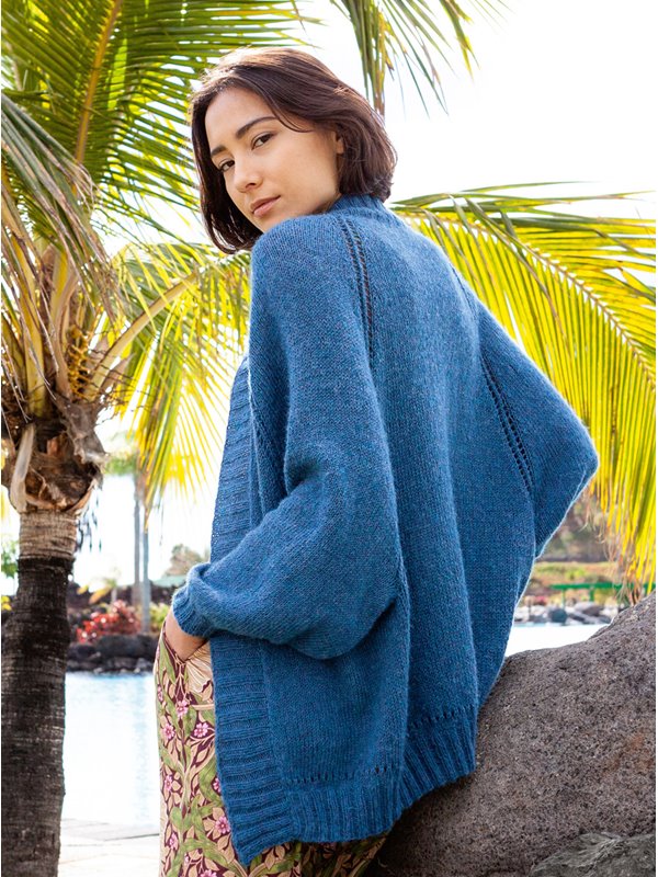 Lana Grossa JACKE MIT TIEFEM RAGLAN UND LOCHREIHEN Ecopuno