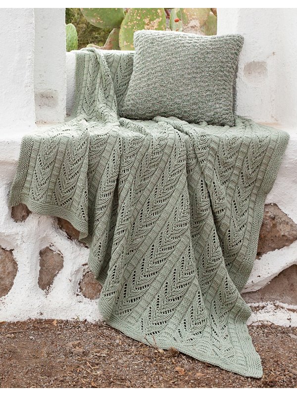 Lana Grossa DECKE IM RIPPEN-ZACKENLOCHMUSTER Organico