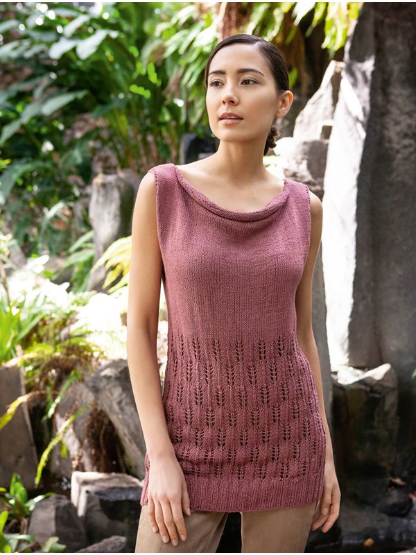 TOP MIT AJOURMUSTER UND WASSERFALLKRAGEN Linarte von Lana Grossa