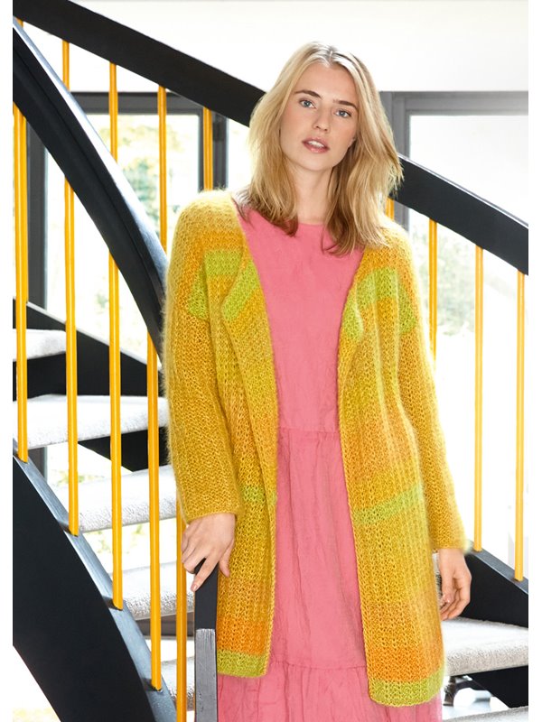 JACKE IM RIPPENSTRUKTURMUSTER Silkhair von Lana Grossa