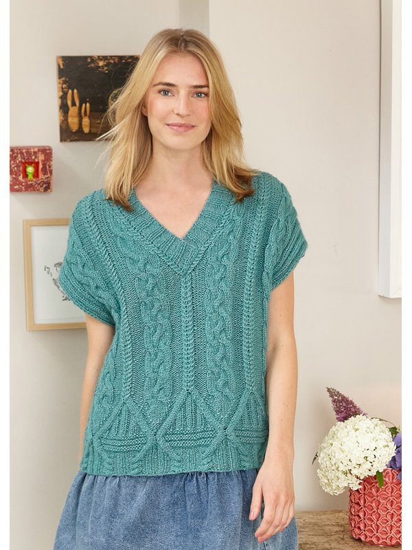 Lana Grossa XL-TOP IM ARANMUSTER Brigitte No. 2