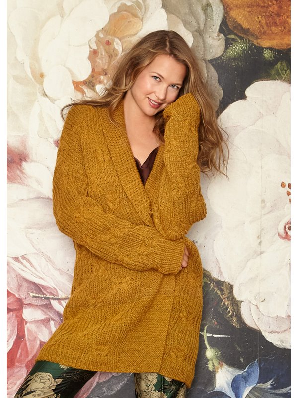 CARDIGAN IM VERSETZTEN HALBPATENT-ZOPFMUSTER Alta Moda Alpaca von Lana Grossa