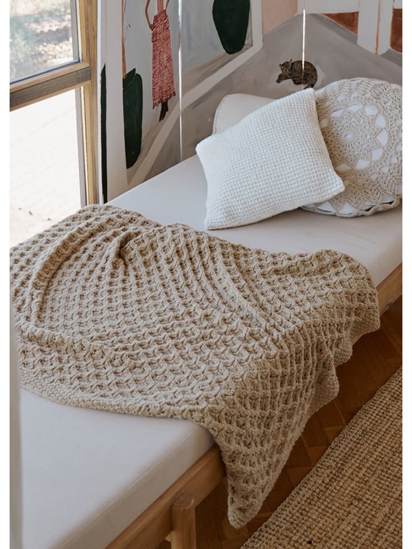 DECKE IM RAUTENLOCHMUSTER Landlust Alpaka Merino 160 von Lana Grossa