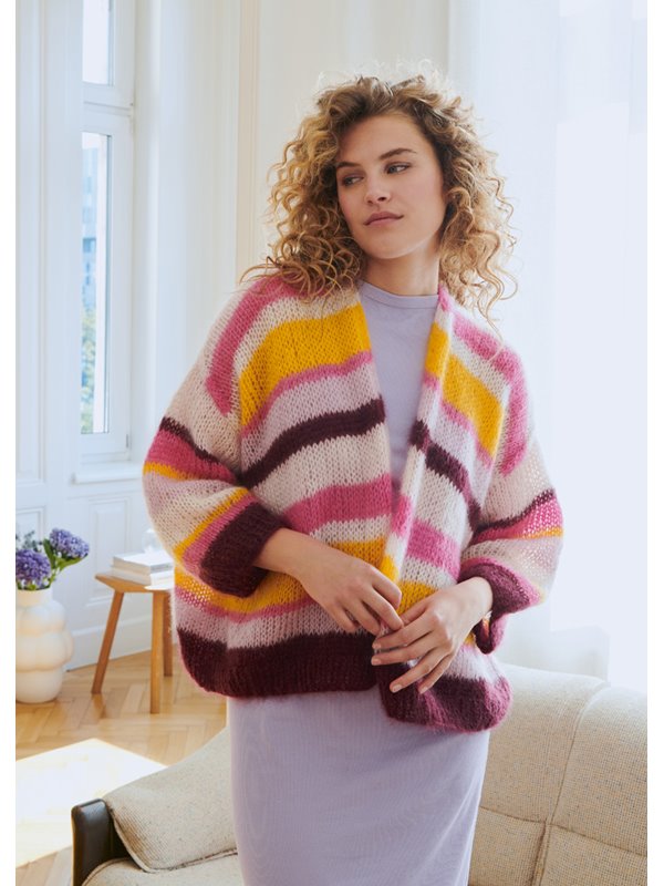Lana Grossa STREIFEN-CARDIGAN Silkhair