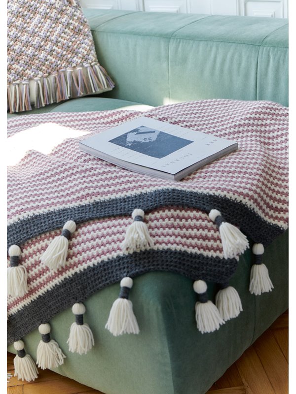 HÄKELDECKE MIT QUASTEN Alta Moda Alpaca von Lana Grossa