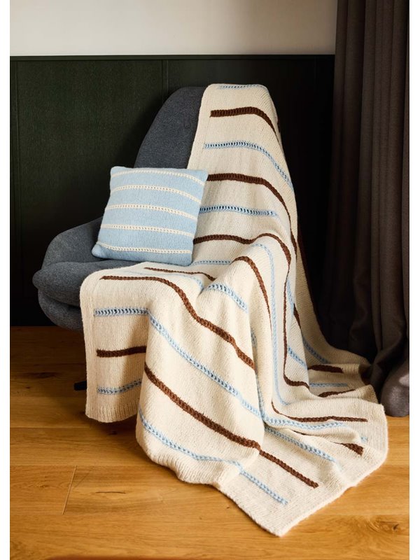 DECKE MIT LOCHMUSTERSTREIFEN Brigitte No. 2 von Lana Grossa