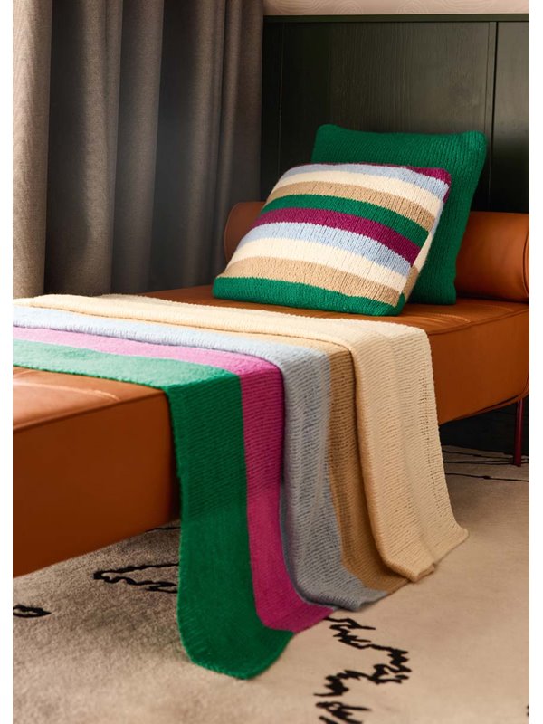 DECKE GLATT RECHTS IN STREIFEN Soffio von Lana Grossa