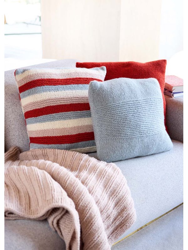 Lana Grossa KISSENHÜLLE GLATT RECHTS MIT KRAUS RECHTS Alta Moda Cashmere 16