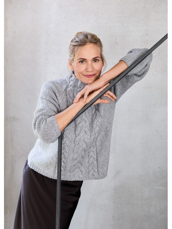 RAGLANPULLI MIT ZOPFSTREIFEN Cool Merino Big von Lana Grossa