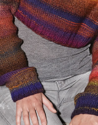 Lana Grossa KURZPULLI MIT ZUNGENRAGLAN GLATT LINKS Cinque Multi