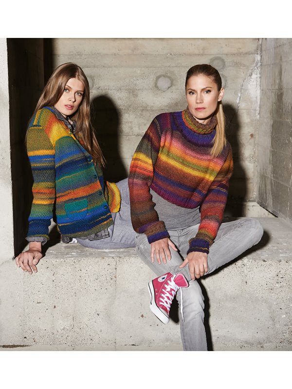 Lana Grossa REVERSJACKE IM GROSSEN PERLMUSTER Cinque Multi