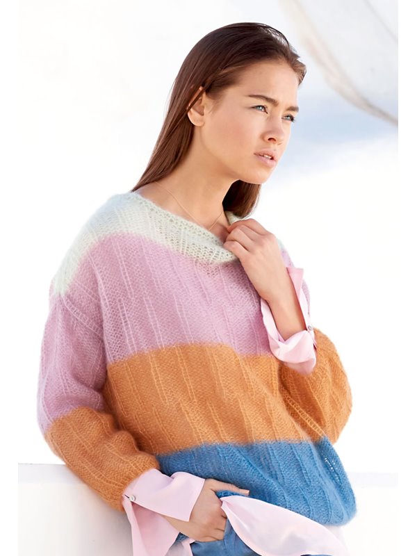 Lana Grossa PULLI IM VERSETZTEN RIPPENMUSTER Silkhair
