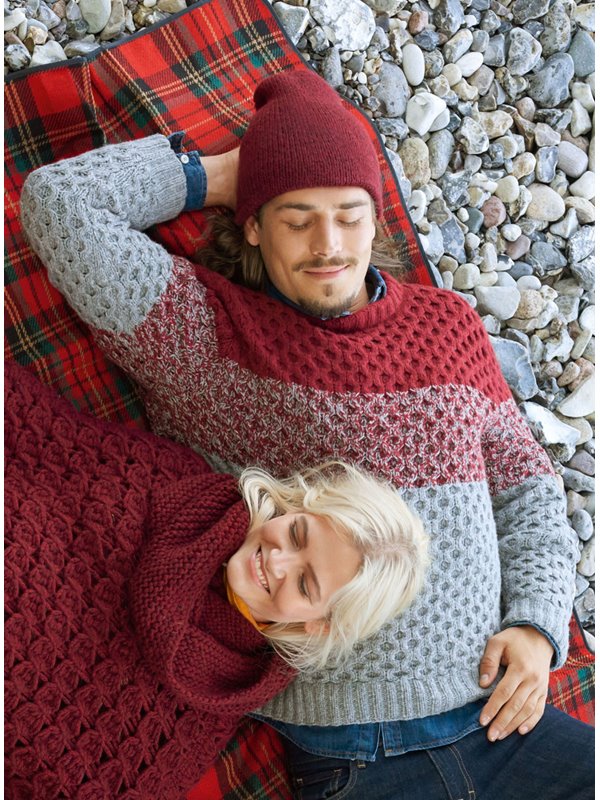 Lana Grossa HERRENPULLI IM WABENMUSTER Cashmere 16 Fine