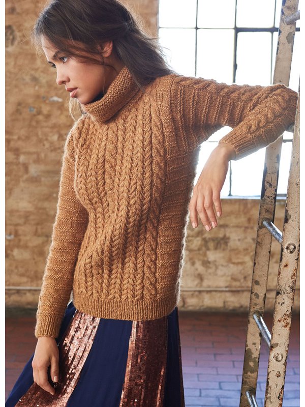 PULLI MIT ZOPF-, FISCHGRÄT- UND QUERRIPPENMUSTER Alta Moda Alpaca von Lana Grossa