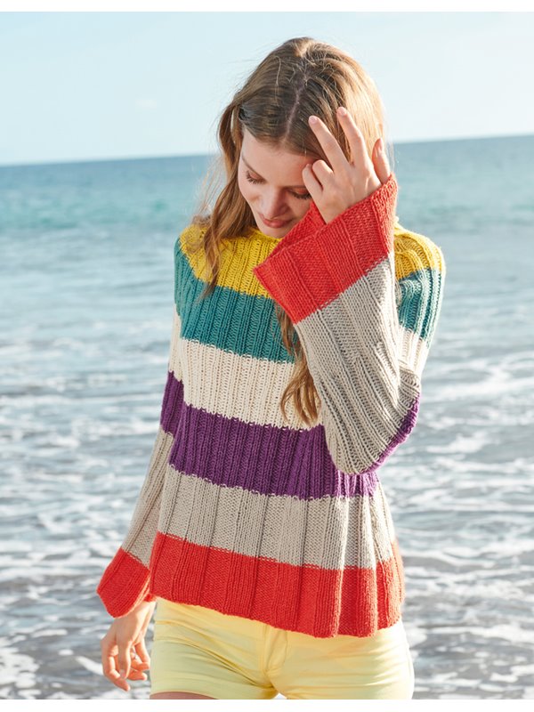 RAGLANPULLI IN RIPPEN Fourseason von Lana Grossa