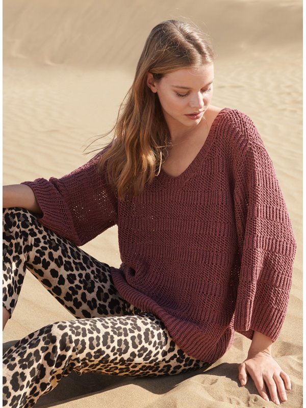 Lana Grossa PULLI MIT HALBPATENT- UND NETZMUSTER Linarte