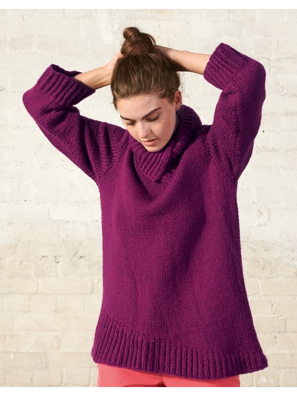 PULLI GLATT RECHTS MIT GETEILTEM KRAGEN Alta Moda Cashmere 16 von Lana Grossa