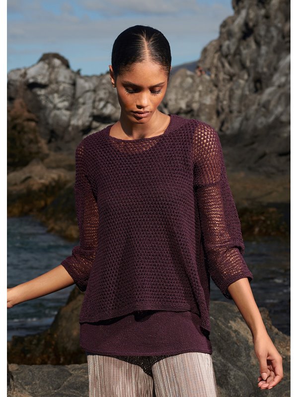 PULLI MIT REISMUSTER UND GLATT RECHTS Capri von Lana Grossa