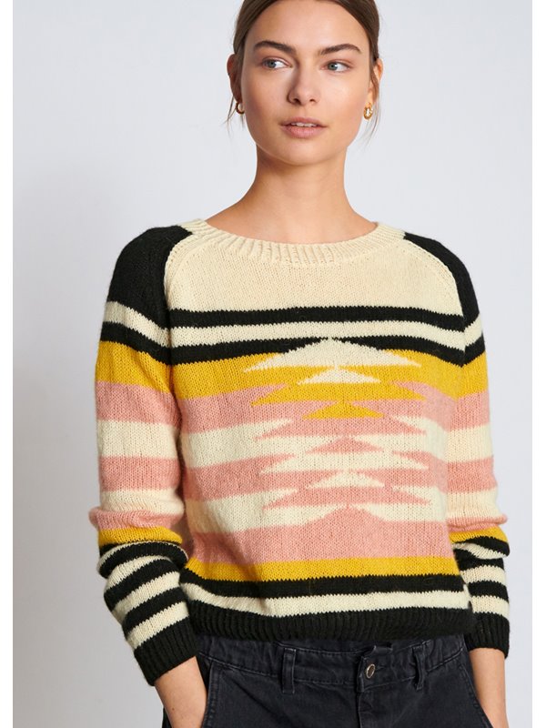 RAGLANPULLI MIT EINSTRICKMUSTER Ecopuno von Lana Grossa